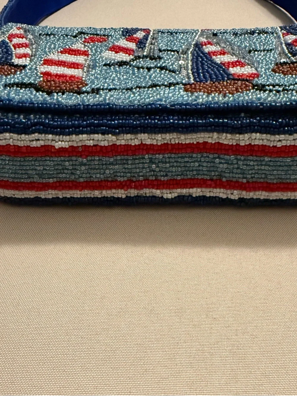 New Release India Beaded Bag Sailboats with Sailboat Bag Charm - Picture 10 of 11